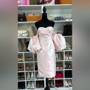 Elegant Pink Satin Dress